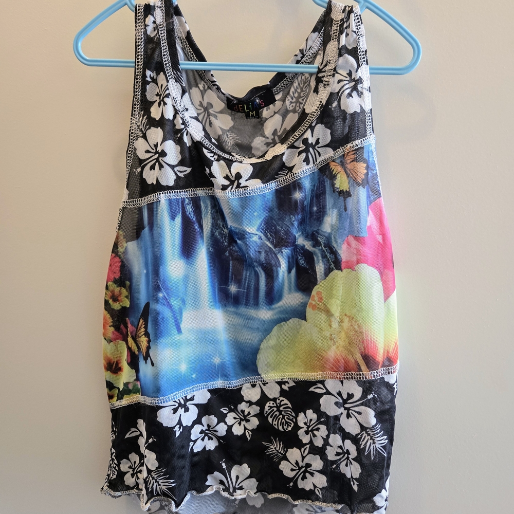 Floral and Waterfall Tank Top